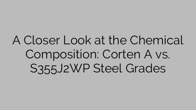A Closer Look at the Chemical Composition: Corten A vs. S355J2WP Steel Grades