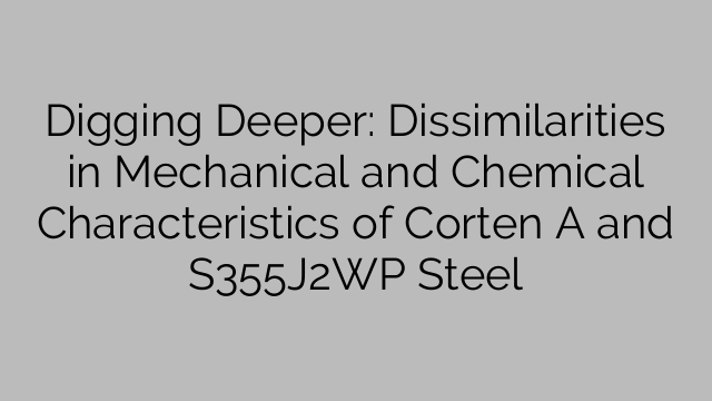 Digging Deeper: Dissimilarities in Mechanical and Chemical Characteristics of Corten A and S355J2WP Steel