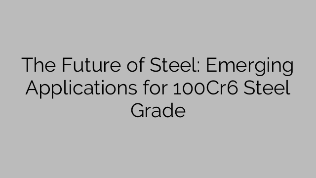 The Future of Steel: Emerging Applications for 100Cr6 Steel Grade
