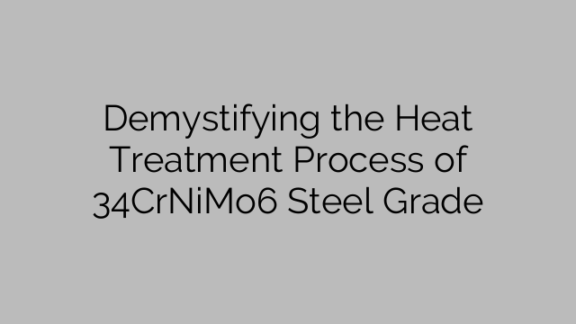 Demystifying the Heat Treatment Process of 34CrNiMo6 Steel Grade