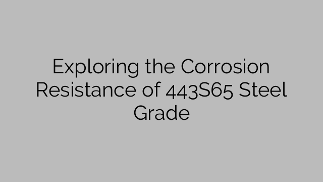 Exploring the Corrosion Resistance of 443S65 Steel Grade