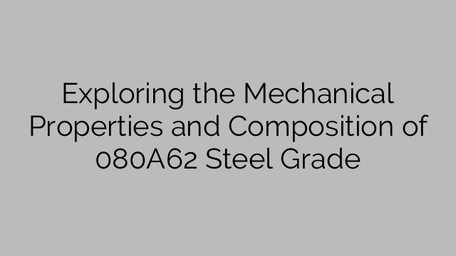 Exploring the Mechanical Properties and Composition of 080A62 Steel Grade