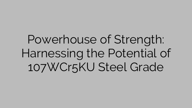 Powerhouse of Strength: Harnessing the Potential of 107WCr5KU Steel Grade