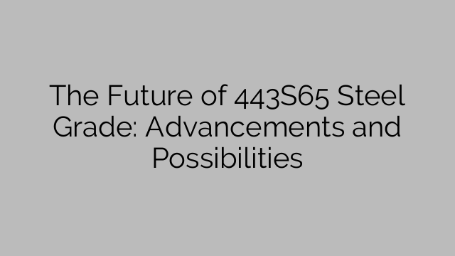The Future of 443S65 Steel Grade: Advancements and Possibilities