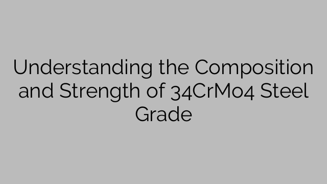 Understanding the Composition and Strength of 34CrMo4 Steel Grade