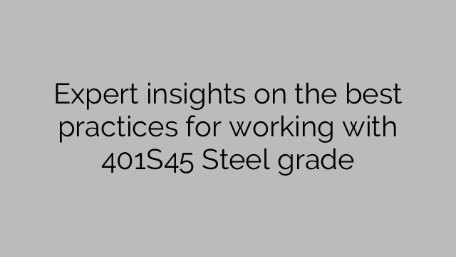 Expert insights on the best practices for working with 401S45 Steel grade