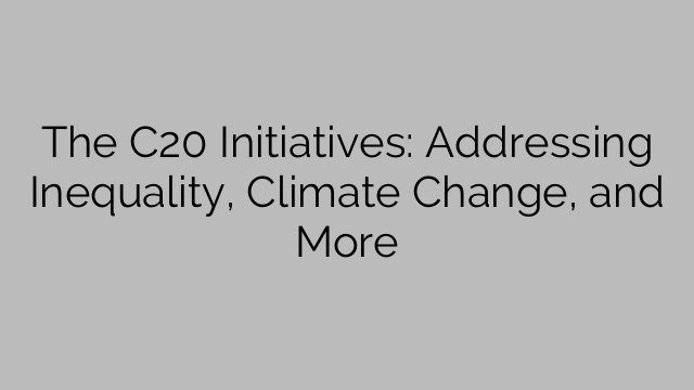 The C20 Initiatives: Addressing Inequality, Climate Change, and More