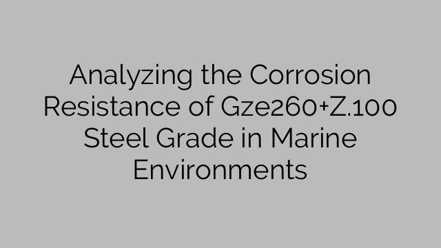 Analyzing the Corrosion Resistance of Gze260+Z.100 Steel Grade in Marine Environments