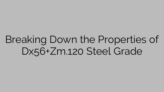 Breaking Down the Properties of Dx56+Zm.120 Steel Grade