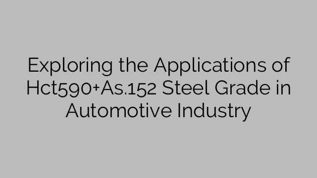 Exploring the Applications of Hct590+As.152 Steel Grade in Automotive Industry
