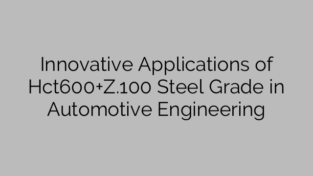Innovative Applications of Hct600+Z.100 Steel Grade in Automotive Engineering