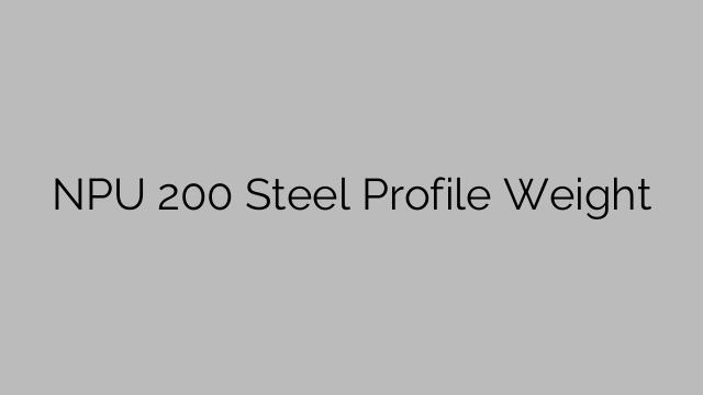 NPU 200 Steel Profile Weight