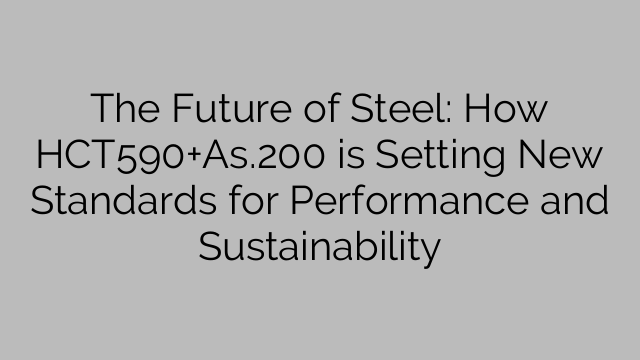 The Future of Steel: How HCT590+As.200 is Setting New Standards for Performance and Sustainability