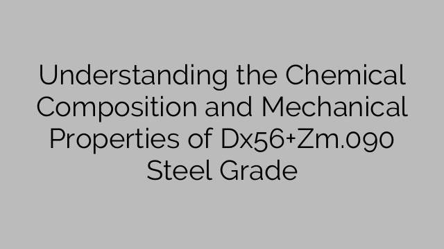 Understanding the Chemical Composition and Mechanical Properties of Dx56+Zm.090 Steel Grade